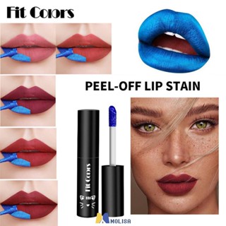 Peel-Off Lip Stain Matte Velvet ลิปสติกฉีกขาด Lip Glaze Blue Lip Peel Peel-Off ความสว่างกันน้ำ MOLISA MOLISA