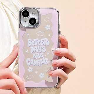 เคสป้องกันโทรศัพท์มือถือกระจก พิมพ์ลายตัวอักษร สีชมพู สําหรับ Iphone 11 12 13 14 Pro Max XR XS