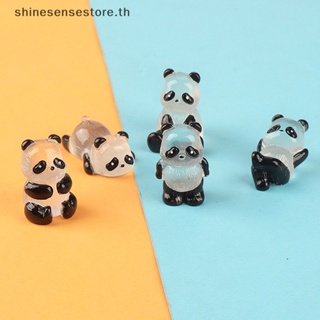 Shine พวงกุญแจ จี้การ์ตูนแพนด้า 3D เรืองแสง ขนาดเล็ก สร้างสรรค์ DIY สําหรับตกแต่งภูมิทัศน์ 1 ชิ้น