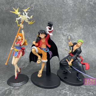 🔥สปอตสินค้า🔥 ฟิกเกอร์ วันพีซ โมเดลฟิกเกอร์ โมเดล One Piece nami figure - โมเดลฟิกเกอร์ Luffy Zoro Nami Figure Wano Country Decisive Battle of Demon Island ขนาด 26 ซม. สําหรับตกแต่งโต๊ะ