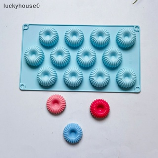 Luckyhouse0^^ ใหม่ แม่พิมพ์ซิลิโคน รูปโดนัท ดอกไม้ 12 ช่อง สําหรับทําเค้ก ช็อคโกแลต ฟองดองท์ DIY