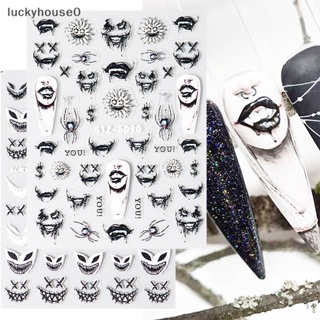 Luckyhouse0^^ สติกเกอร์อะคริลิค ลายกะโหลก 3D สําหรับติดตกแต่งเล็บ DIY