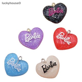 Luckyhouse0^^ พวงกุญแจเรซิ่น จี้รูปหัวใจ และตัวอักษร 5 ชิ้น สําหรับตุ๊กตาบาร์บี้ DIY