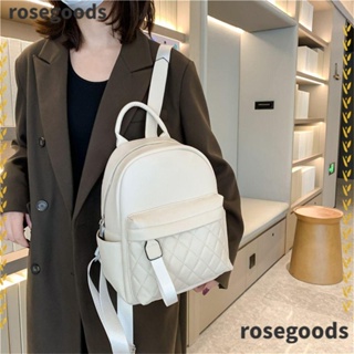 Rosegoods1 กระเป๋าเป้สะพายหลัง กระเป๋านักเรียน หนัง PU ปักลาย ความจุสูง อเนกประสงค์ แฟชั่นสําหรับสตรี