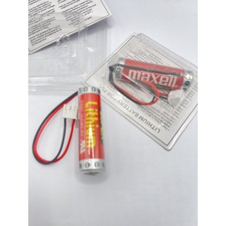 ถูกสุก ER6C AA 3.6V 1800mah Maxell   แบตเตอรี่ลิเธียมสำหรับPLC  หัวแจ็คขาวmaxell