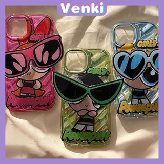 Venki - เข้ากันได้สำหรับ เคสไอโฟน เคสไอโฟน11 เคส iphone 11 เคสนิ่มกันแดด เลเซอร์วงเล็บ กระดาษ ตัวยึดแบบพับได้ ที่วางโทรศัพท์ป้องกันกล้องการ์ตูน Redhead Girl ช่วยให้กัปiPhone 14 13 12 XR XS