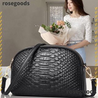 Rosegoods1 กระเป๋าถือ กระเป๋าสะพายไหล่ สะพายข้าง หนัง Pu ลายหนังจระเข้ ความจุสูง สีพื้น สําหรับผู้หญิง