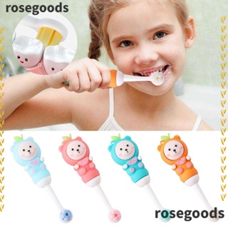 Rosegoods1 แปรงสีฟันซิลิโคน แบบนิ่ม รูปหมี คุณภาพสูง สําหรับเด็ก 1-9 ปี