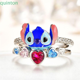 Quinton คอสเพลย์ อนิเมะ Stitch แหวน อะนิเมะ แฟน ของขวัญ สําหรับผู้ชาย ผู้หญิง แหวนเปิด เครื่องประดับ แหวนสองชั้น ของขวัญสองชั้น