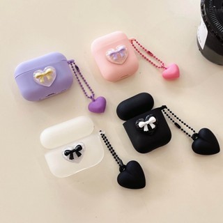 เคสหูฟังไร้สาย TPU แบบนิ่ม ลายผีเสื้อ กันกระแทก พร้อมจี้ สําหรับ Airpods Pro 1 2 Pro Pro2 3rd