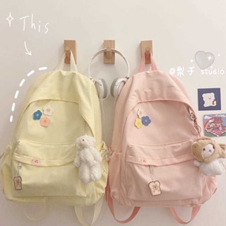 Wuyin Series Large Capacity School Bag Womens Korean Harajuku ulzzang College Student Backpack Senior high school Ins Style Backpack