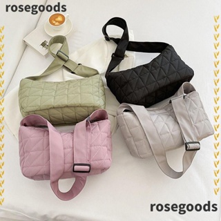 Rosegoods1 กระเป๋าสะพายไหล่ กระเป๋าถือ ผ้าฝ้าย จุของได้เยอะ แฟชั่นสําหรับสตรี