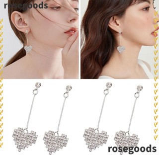 Rosegoods1 ต่างหูสตั๊ด รูปหัวใจ พีช แฟชั่นสําหรับผู้หญิง 4 คู่