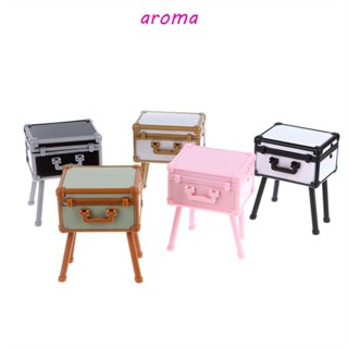 Aroma เคสเครื่องสําอางจําลอง ฉากของเล่นคลาสสิก แกล้งทําเป็นเล่น 1:12 อุปกรณ์เสริมบ้านตุ๊กตา กระจกเบาะลม