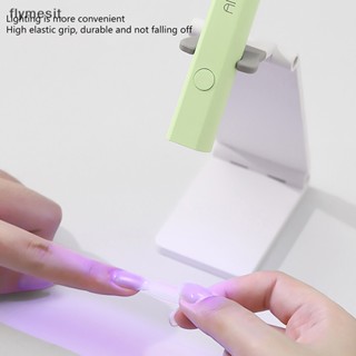 Flymesit เครื่องเป่าเล็บ โคมไฟส่องไฟ Uv ปากกาโลหะ หมุนได้ และพับได้ สําหรับตกแต่งเล็บ
