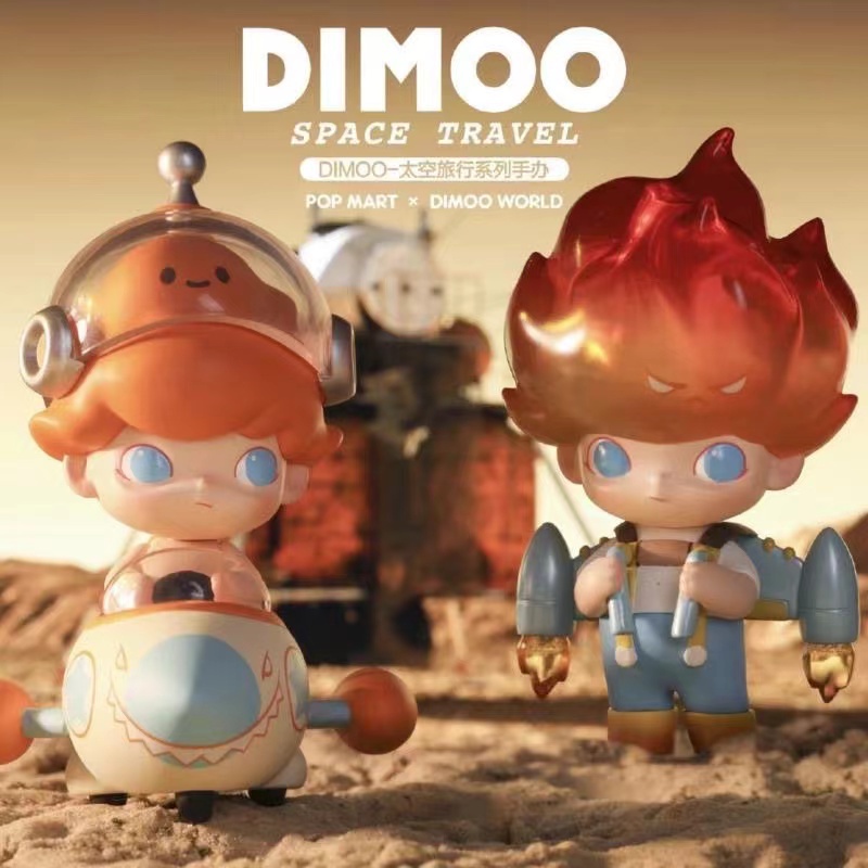【ของแท้】ของเล่นตุ๊กตาฟิกเกอร์ Popmart dimoo space travel series สุ่มสี สําหรับตกแต่ง