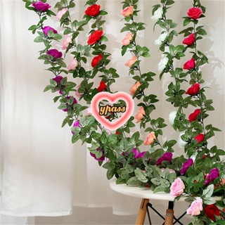 CYREAL 【 Fast Delievery 】 การจำลอง Rose Vine ดอกไม้จำลอง ดอกไม้ปลอม พืชจำลอง Vine Vine การตกแต่ง Props ถ่ายภาพงานแต่งงาน