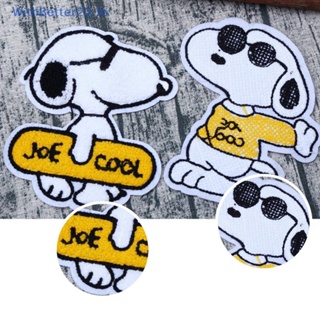 แผ่นสติกเกอร์ ปักลายการ์ตูนสุนัข Snoopy สําหรับตกแต่งเสื้อผ้า DIY จํานวน 1 ชิ้น