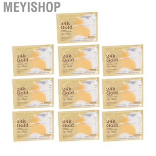 Meyishop 24K Gold Under Eye   Moisturizing Collagen 10pcs Reomove Fine Lines Fade Melanin for Home Use