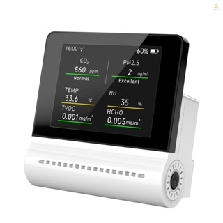 Meily_fun NOYAFA JSM16 5-in-1 เครื่องวัดอุณหภูมิความชื้น PM2.5 CO2 HCHO TVOC ชาร์จซ้ําได้ สําหรับวิเคราะห์ฟอร์มาลดีไฮด์