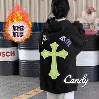 Candy Kids  เสื้อผ้าผู้ญิง แขนยาว เสื้อฮู้ด คลุมหญิง สไตล์เกาหลี แฟชั่น  Trendy Chic พิเศษ High quality A28J16D 36Z230909