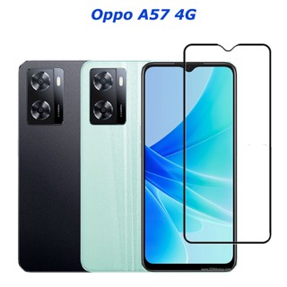 กระจกนิรภัย แบบเต็มจอ ป้องกันรอยขีดข่วน สําหรับ Oppo A57 2022