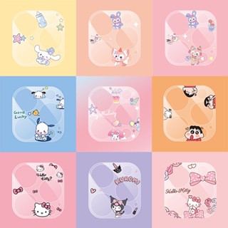 ฟิล์มกระจกนิรภัยกันรอยเลนส์กล้อง แบบใส ลายการ์ตูน Sanrio Melody Hello Kitty Kuromi สําหรับ iPhone 14 13 Pro Max 14Plus 13Mini