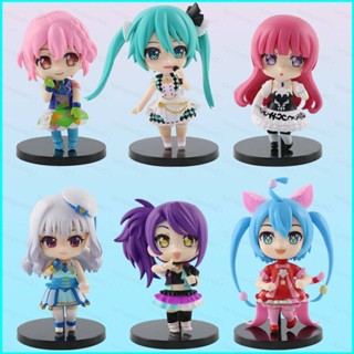 โมเดลฟิกเกอร์ Pripara Hatsune Miku Hojo Sophy Todo Sion Reona West ของเล่นสําหรับเด็ก 6 ชิ้น