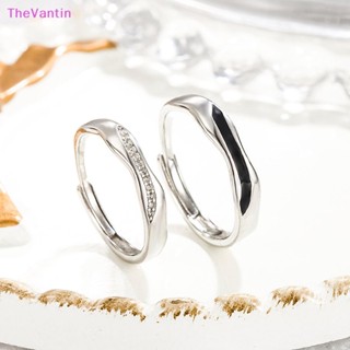 Thevantin แหวนเงิน ฝังเพทาย เครื่องประดับแฟชั่น สําหรับคู่รัก ของขวัญวันวาเลน