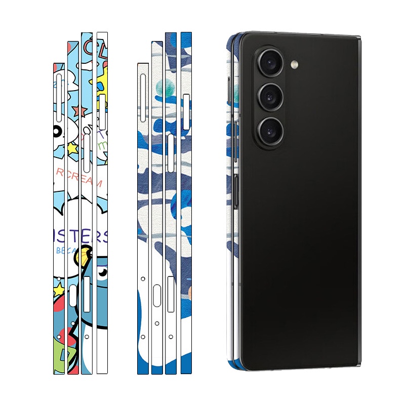 Catoon ด้านข้างสําหรับ Samsung Galaxy Z Fold 5 6 4 3 Decal ผิว Border ป้องกันหน้าจอฟิล์ม Fold5 3M Wrap สติกเกอร์
