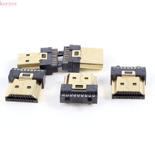 Koryes ปลั๊กเชื่อมต่อ ตัวผู้ A Type HDMI สําหรับซ่อมแซม 5 ชิ้น