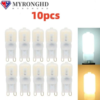 Myronghd หลอดไฟฮาโลเจน 220V สีขาวอบอุ่น แบบเปลี่ยน สําหรับ G9 LED 3W 5W 10 ชิ้น