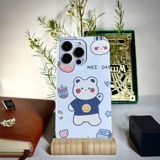 เคสโทรศัพท์มือถือ ลายหมีชานมไข่มุก หรูหรา สําหรับ Apple Iphone 13 14promax 12 11 xr