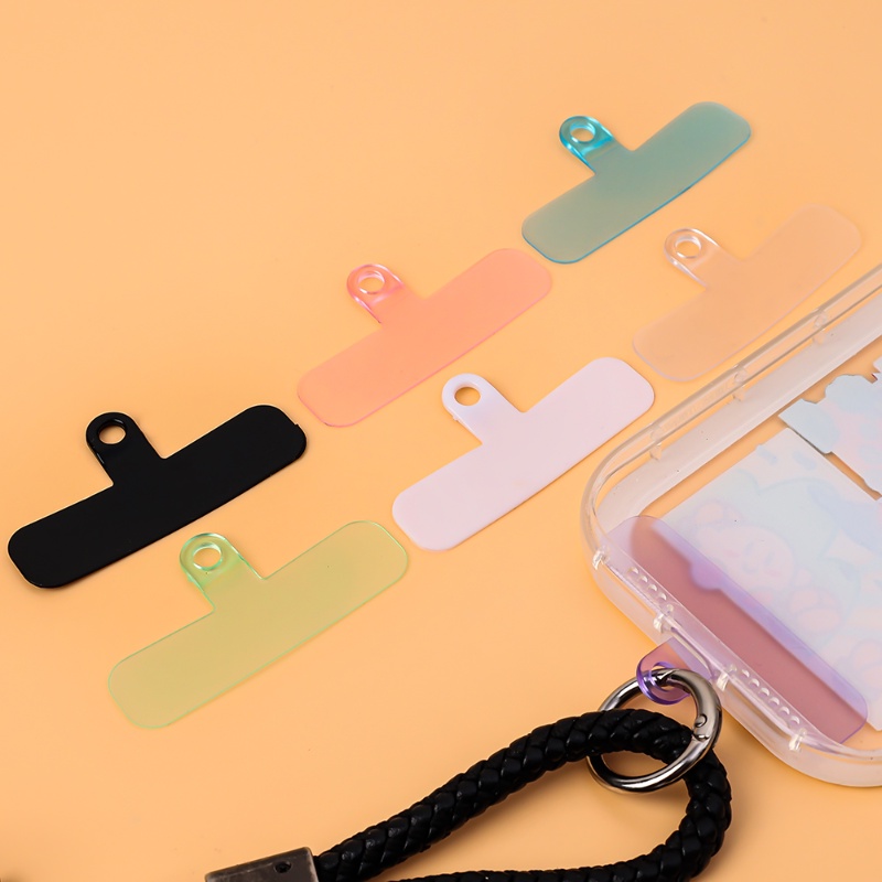 การ์ดสายคล้องโทรศัพท์มือถือในตัว / แผ่นแปะสายคล้องโทรศัพท์มือถือ แบบใสฝ้า / คลิปเชื่อมต่อจี้ / ตัวเชื่อมต่อแบบสแน็ปอิน ป้องกันการสูญหาย - รูปที่ 2