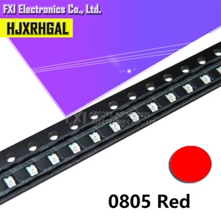 ไดโอดไฟ LED 0805 SMD สีแดง 100 ชิ้น