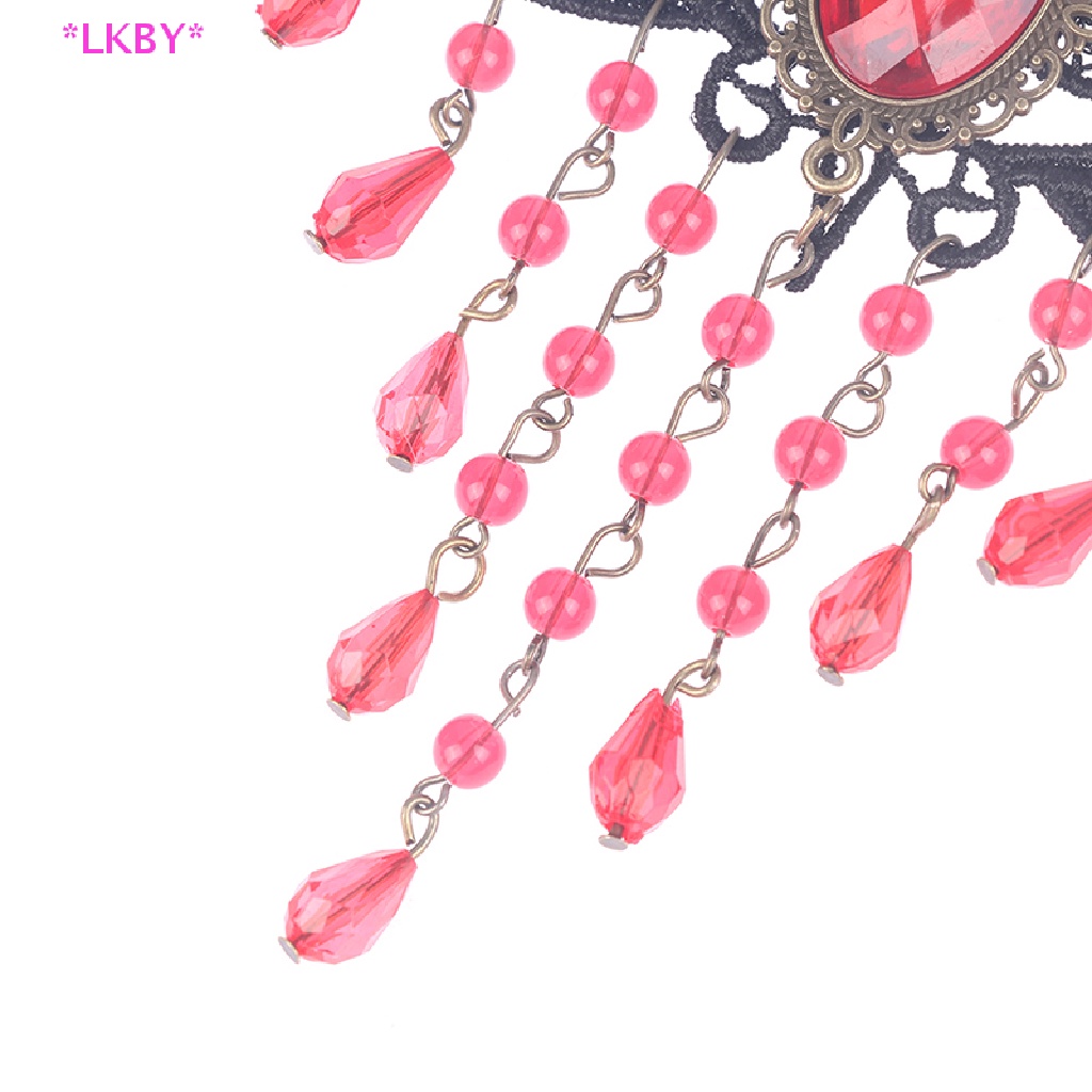 Luckybabys> เครื่องประดับคอผู้หญิง ลูกไม้ สไตล์โกธิค โช้กเกอร์ สําหรับผู้หญิง วินเทจ เซ็กซี่ ใหม่