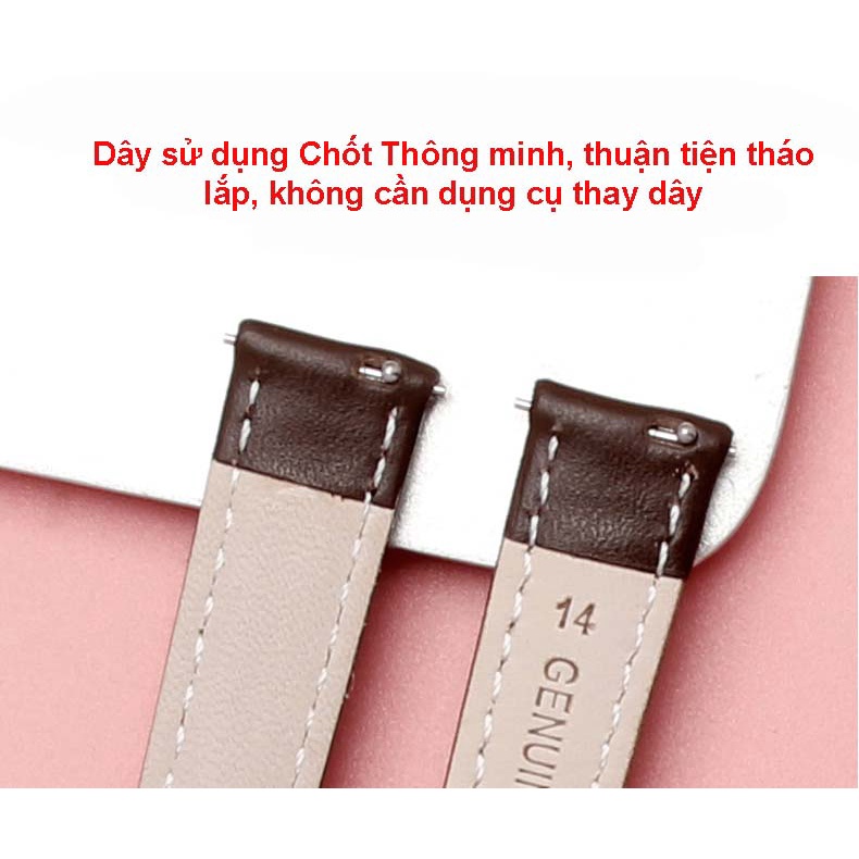 [สินค้านําเข้า - ของแท้] ชั้นแรกของสายนาฬิกาหนังวัวสองด้าน ปราดเปรื่อง สลัก โบ-27 ขนาด 12 14 16 18 20มม