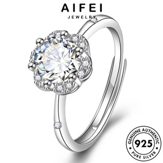 AIFEI JEWELRY Silver เครื่องประดับ ต้นฉบับ ตาแฟชั่น เงิน แหวน เครื่องประดับ มอยส์ซาไนท์ไดมอนด์ เกาหลี ผู้หญิง แท้ 925 แฟชั่น R137