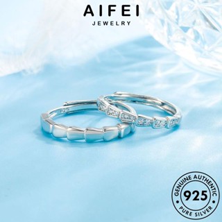 AIFEI JEWELRY เกาหลี แท้ 925 เงิน Silver แหวน เครื่องประดับ ไม้ไผ่ที่เรียบง่าย ต้นฉบับ แฟชั่น คู่รัก เครื่องประดับ R295