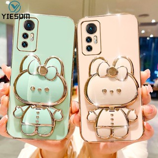 เคสโทรศัพท์มือถือ ลายกระต่ายน่ารัก พับได้ พร้อมกระจกแต่งหน้า แบบพกพา สําหรับ Xiaomi 12 11T 10T 12T Pro Mi 11 12 Lite 5G NE