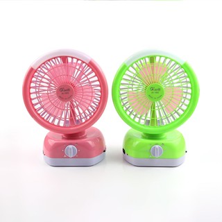 พัดลมพกพา Junai JA - 1992 พัดลม ตั้งโต๊ะ พกพา Portable LED Light with Mini Fan