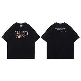 เสื้อยืดแขนสั้นลําลอง ผ้าฝ้าย พิมพ์ลายตัวอักษร GALLERY DEPT แฟชั่นสตรีท สําหรับผู้ชาย และผู้หญิง