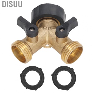 Disuu 2 Way Ball Valve Durable Brass Plastic Valve Switch 3/4in Thread Brass Hose Splitter for Garden  Irrigation Y splitter