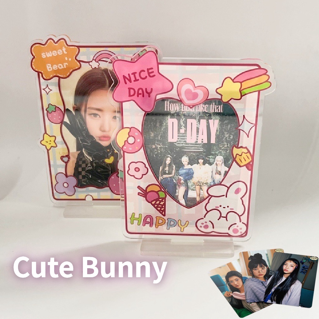 【On Sale】กรอบรูปอะคริลิค รูปการ์ตูนกระต่ายน่ารัก ขนาด 3 นิ้ว สําหรับใส่บัตร โฟโต้การ์ด