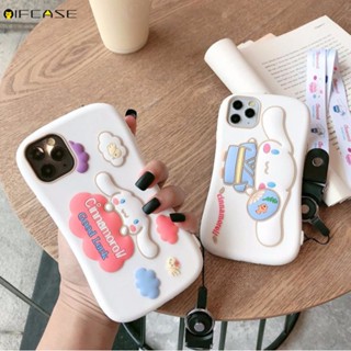 เคสซิลิโคนนิ่ม ลายการ์ตูนสุนัข Cinnamoroll 3D พร้อมสายคล้อง สําหรับ Redmi Note 10 8 7 Pro 5G 9T K50 K40 K30 K20 Pro K30S