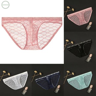 GORGEOUS~Men Mesh Thongs See Through Underwear Bikini Brief G-string Underpants Panties