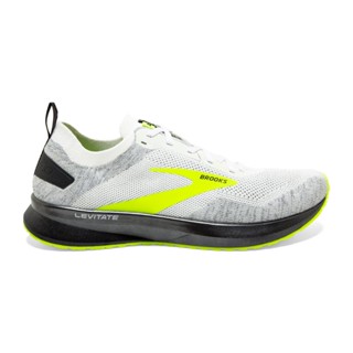 Brooks Levitate 4 รองเท้าวิ่งถนน ผู้หญิง สีขาวเขียว แบบหน้าปกติ