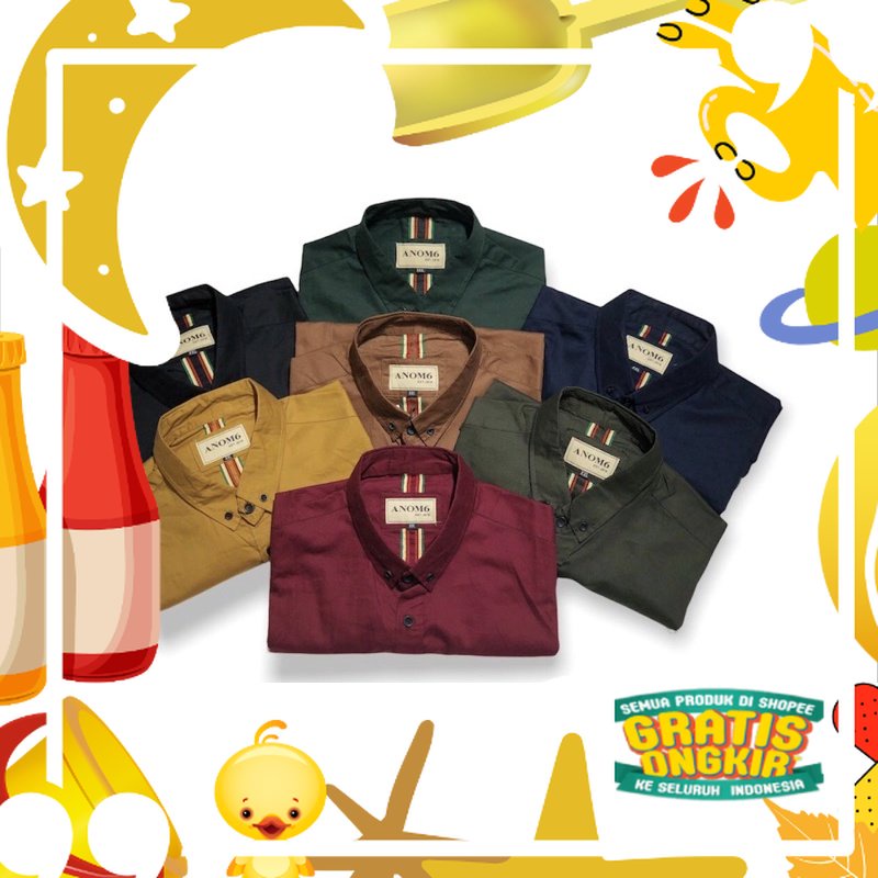 KEMEJA MARIMO Mens Basic Plain Exclusive Short Sleeve Shirt Casual Mens Shirt Distro Premium Quality