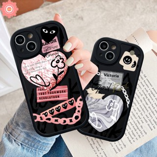 เคสโทรศัพท์มือถือ Tpu นิ่ม ลายกราฟฟิตี้หัวใจ แบรนด์ Comme des Garcons Smile สําหรับ iPhone 11 7Plus XR 13 14 12 Pro Max X XS Max 7 8 6 6s Plus SE 2020