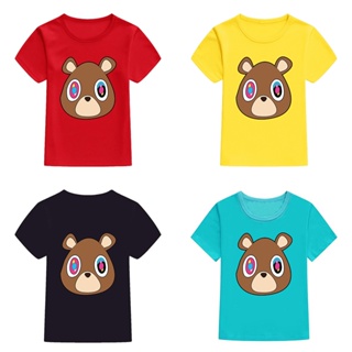 เสื้อยืดแขนสั้นลําลอง ทรงหลวม ลาย Mingyuan Kanye Teddy Bear สําหรับผู้ชาย และผู้หญิง